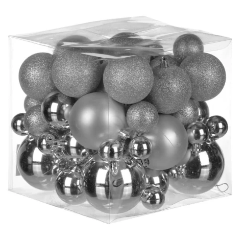 Ozdoby plastové (62 ks) VAK123-SIL