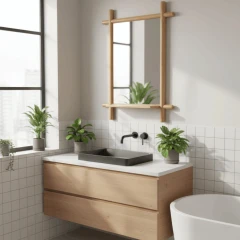 Zrcadlo, police AZR-B027 NAT - přírodní č.2