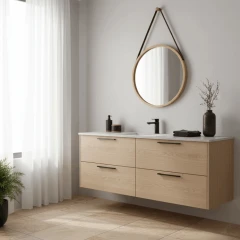 Zrcadlo kulaté AZR-B053 NAT - přírodní č.2