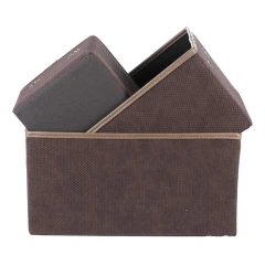 Koš látkový - skládací, hnědý, cena za sadu 3 ks