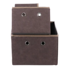 Koš látkový - skládací, hnědý, cena za sadu 3 ks