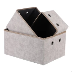 Koš látkový - skládací, cappuccino, cena za sadu 3 ks