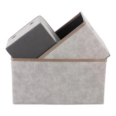 Koš látkový - skládací, cappuccino, cena za sadu 3 ks