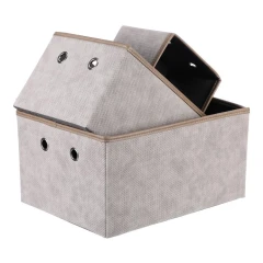 Koš látkový - skládací, cappuccino, cena za sadu 3 ks