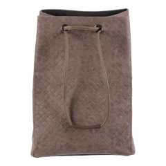 Koš prádelní - látkový, stahovací, hnědá barva