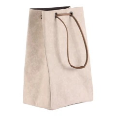 Koš prádelní - látkový, stahovací, krémová barva