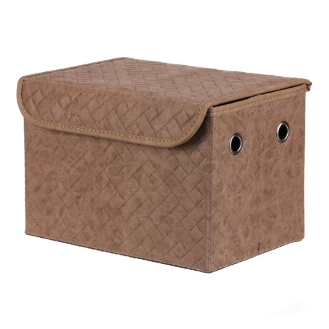 Box látkový s víkem DT3012 BRN-M