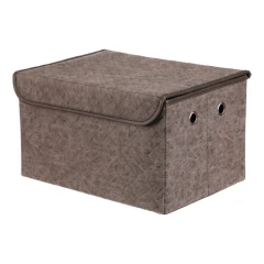 Box látkový s víkem DT3012 GREY-L
