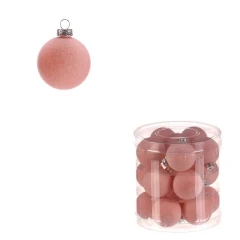 Kulaté sametové ozdoby - pr. 4 cm, růžové, cena za balení (18 ks)