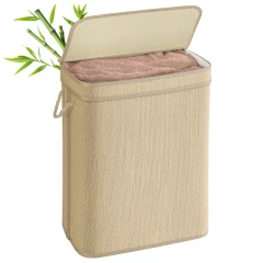 Koš na prádlo, bambus, přírodní, APK-E1067 NAT