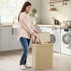 Koš na prádlo, bambus, přírodní, APK-E1067 NAT