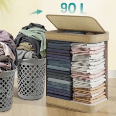 Koš na prádlo, bambus, přírodní, APK-E1067 NAT