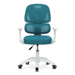 Dětská židle, výškově nastavitelná, modrá síťovina, KA-K1063 BLUE