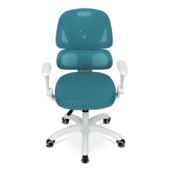 Dětská židle, výškově nastavitelná, modrá síťovina, KA-K1063 BLUE