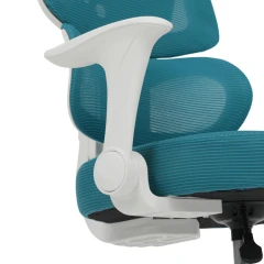 Dětská židle, výškově nastavitelná, modrá síťovina, KA-K1063 BLUE