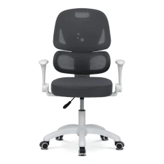 Dětská židle, výškově nastavitelná, šedá síťovina, KA-K1063 GREY