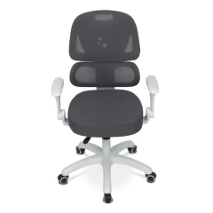 Dětská židle, výškově nastavitelná, šedá síťovina, KA-K1063 GREY