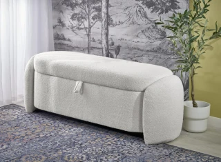 Čalouněná lavice FICARIA - krémová