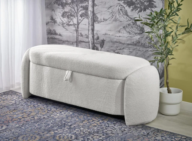 Čalouněná lavice FICARIA - krémová