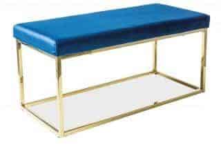 Čalouněná lavice FENDI granátově modrá/zlatá