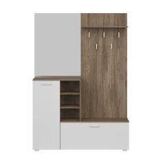 Předsíňová sestava, dub ansberg/bílá, VETLANDA