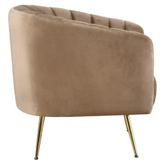 Designové křeslo, hnědá Velvet látka/gold chrom-zlatý, BAGY