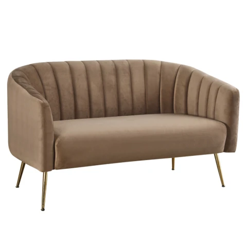 Designový 2-sed BAGY - hnědá/gold chrom-zlatý