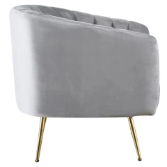 Designové křeslo, šedá Velvet látka/gold chrom-zlatý, BAGY