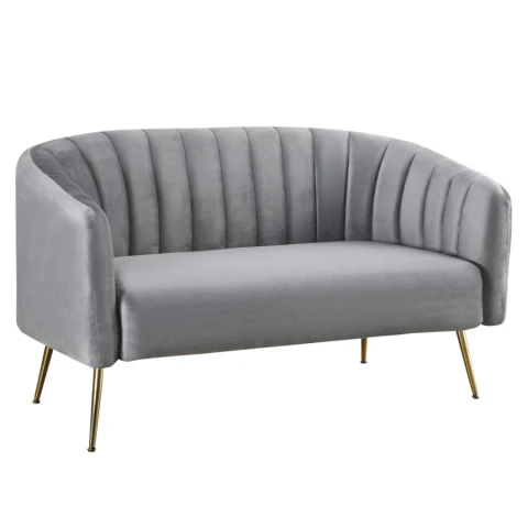 Designový 2-sed BAGY - šedá/gold chrom-zlatý