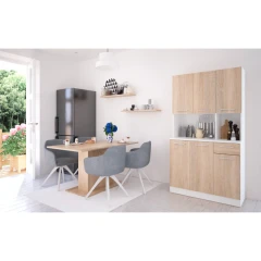 Šestidveřový kredenc, bílá/dub sonoma, PELION NEW