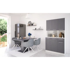 Šestidveřový kredenc, bílá/grafit, PELION NEW