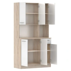 Šestidveřový kredenc, dub sonoma/bílá, PELION NEW