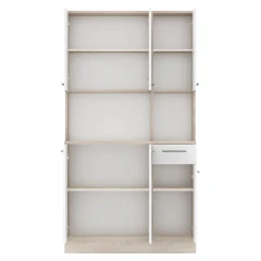 Šestidveřový kredenc, dub sonoma/bílá, PELION NEW