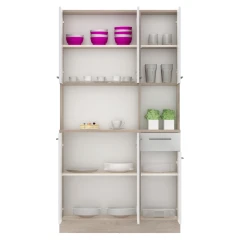 Šestidveřový kredenc, dub sonoma/bílá, PELION NEW