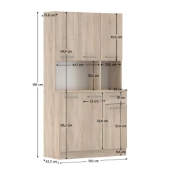 Šestidveřový kredenc, dub sonoma, PELION NEW