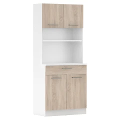 Čtyřdveřový kredenc DOMIS NEW - bílá/dub sonoma