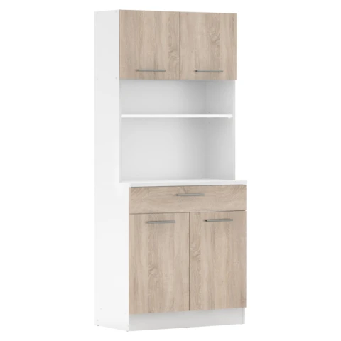 Čtyřdveřový kredenc DOMIS NEW - bílá/dub sonoma