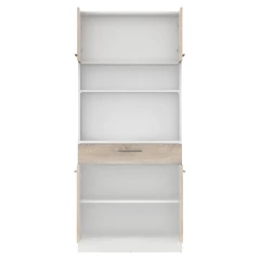 Čtyřdveřový kredenc, bílá/dub sonoma, DOMIS NEW