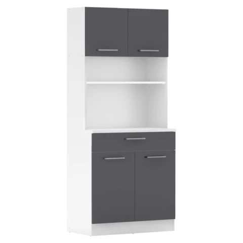 Čtyřdveřový kredenc DOMIS NEW - bílá/grafit