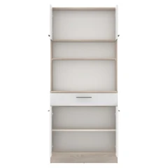 Čtyřdveřový kredenc, dub sonoma/bílá, DOMIS NEW