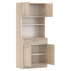 Čtyřdveřový kredenc, dub sonoma, DOMIS NEW