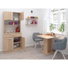 Čtyřdveřový kredenc, dub sonoma, DOMIS NEW