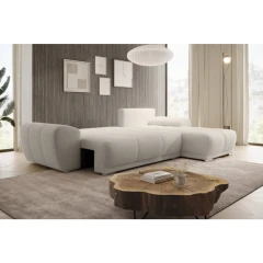 Univerzální sedací souprava, krémová, KERIM ROH