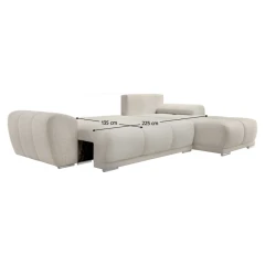 Univerzální sedací souprava, krémová, KERIM ROH