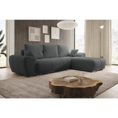 Univerzální sedací souprava, tmavě šedá, KERIM ROH