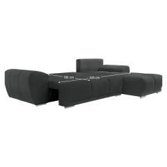 Univerzální sedací souprava, tmavě šedá, KERIM ROH