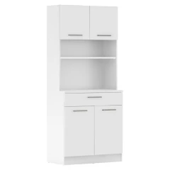 Čtyřdveřový kredenc, bílá, DOMIS NEW