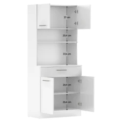 Čtyřdveřový kredenc, bílá, DOMIS NEW