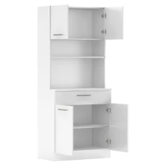 Čtyřdveřový kredenc, bílá, DOMIS NEW