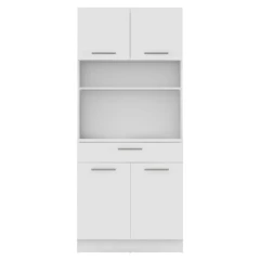 Čtyřdveřový kredenc, bílá, DOMIS NEW